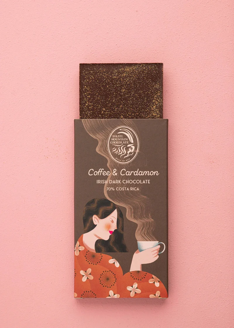 Coffee & Cardamon Irish Dark Chocolate | Hazel Mountain Chocolate