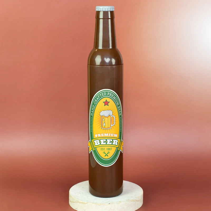 Taschen Regenschirm als Bierflasche