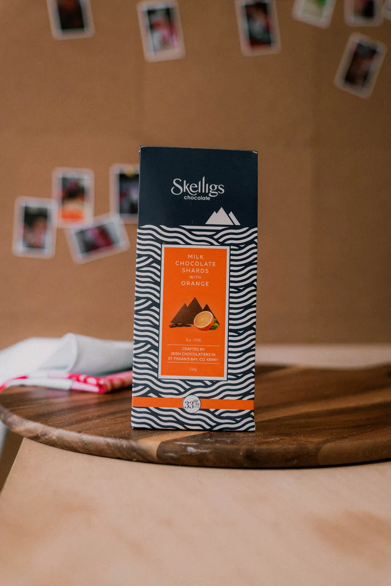 Milk Chocolate Shards with Orange | Skelligs Chocolate