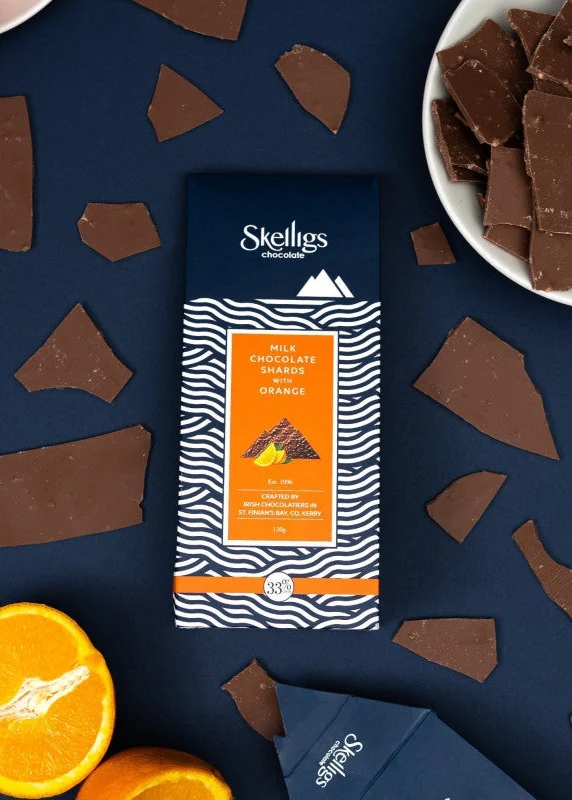 Milk Chocolate Shards with Orange | Skelligs Chocolate