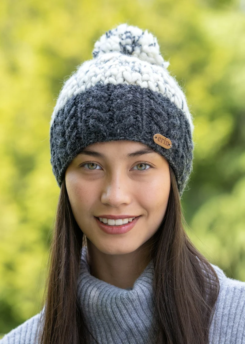 Erin Wool Bobble Flecked Hat | Charcoal