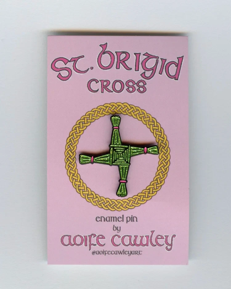 St.Brigid Cross Enamel Pin | Aoife Cawley Art