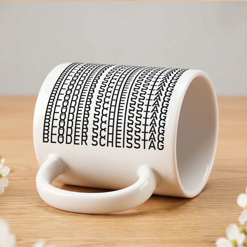 Kaffeetasse 'Blöder Scheißtag' | Tasse mit versteckter Botschaft als lustiges Geschenk mit Humor