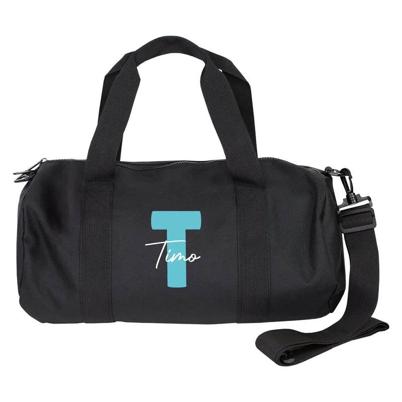 Sporttasche mit Name & Initiale personalisiert als Geschenk | Reisetasche für Freizeit & Sport