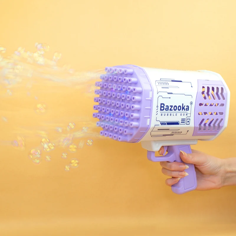 Seifenblasenpistole mit LED Licht | Party Bazooka mit Akku