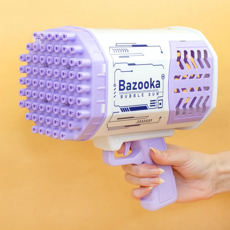 Seifenblasenpistole mit LED Licht | Party Bazooka mit Akku