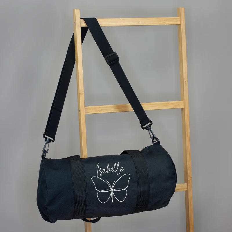 Sporttasche mit Schmetterling Motiv & Name personalisiert | Geschenk zur Einschulung für Mädchen