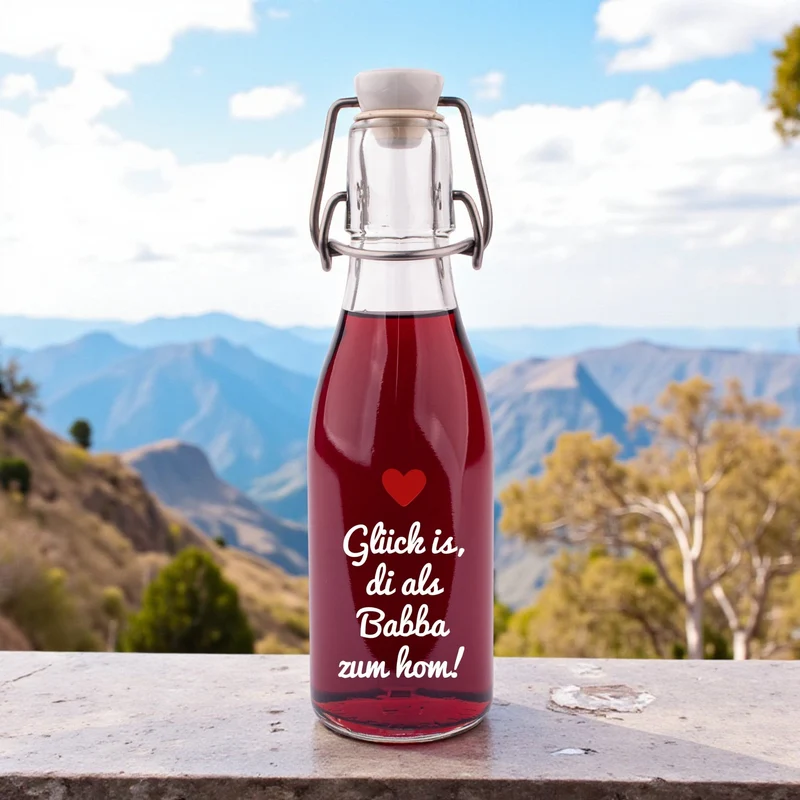 Likör/Schnaps "Glück is, di als Babba zum hom!"