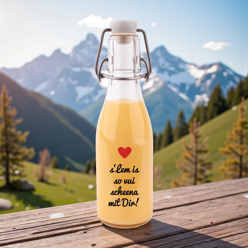 Likör/Schnaps "s'Lem is so vui scheena mit Dir!"