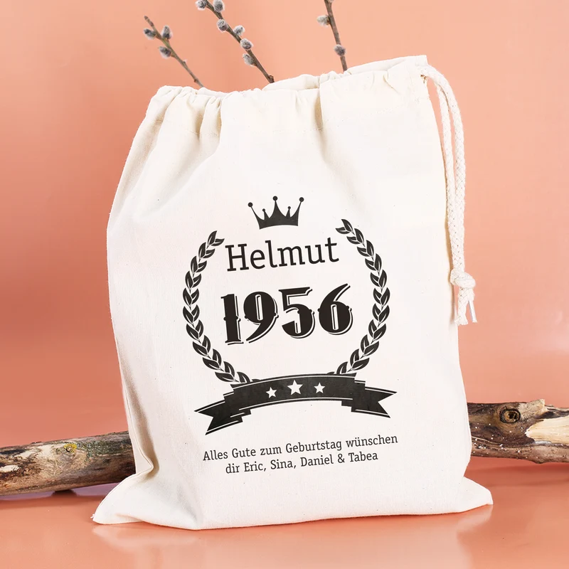 Personalisierter Geschenksack zum Geburtstag mit Name & Wunschtext | Geschenkverpackung in 3 Größen