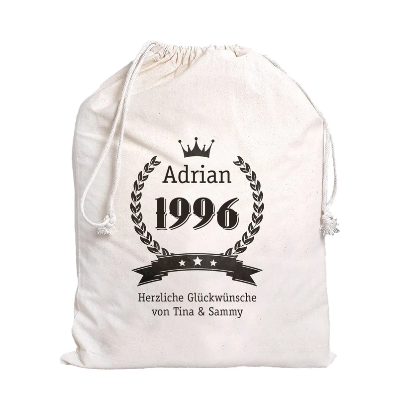 Personalisierter Geschenksack zum Geburtstag mit Name & Wunschtext | Geschenkverpackung in 3 Größen