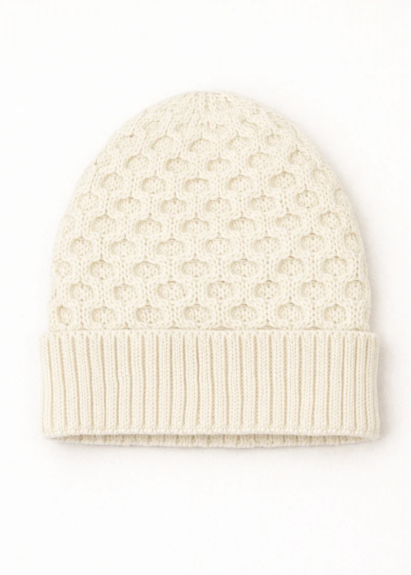 Aran Merino Wool Hat - Natural