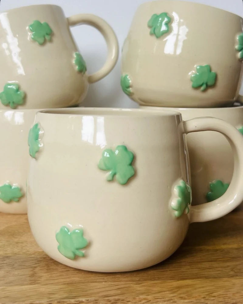 Multi Shamrock Mug | Ertha Pottery