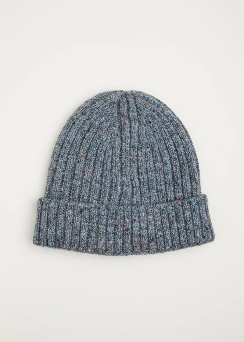Aran Donegal Fleck Wool Hat - Grey Marl