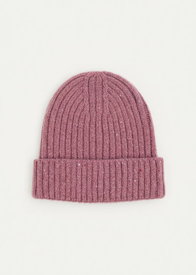 Aran Donegal Fleck Wool Hat - Pink