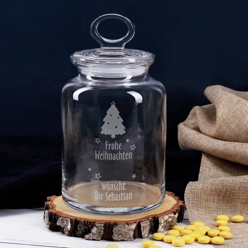 Weihnachtsgeschenk Glasdose zum Befüllen