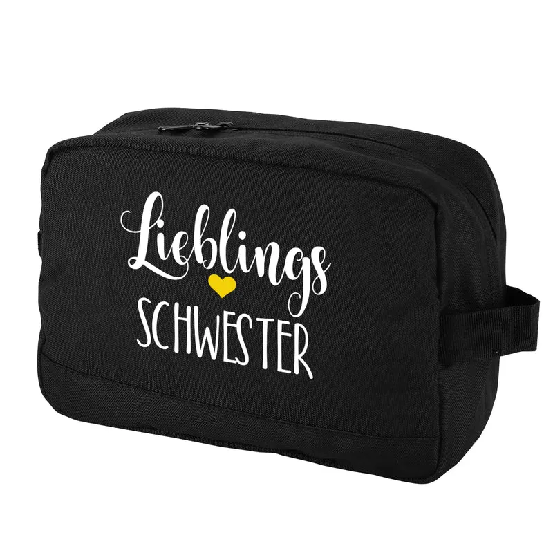 Kulturbeutel 'Lieblings' mit Wunschaufdruck | Personalisierte Waschtasche | 3 Farben