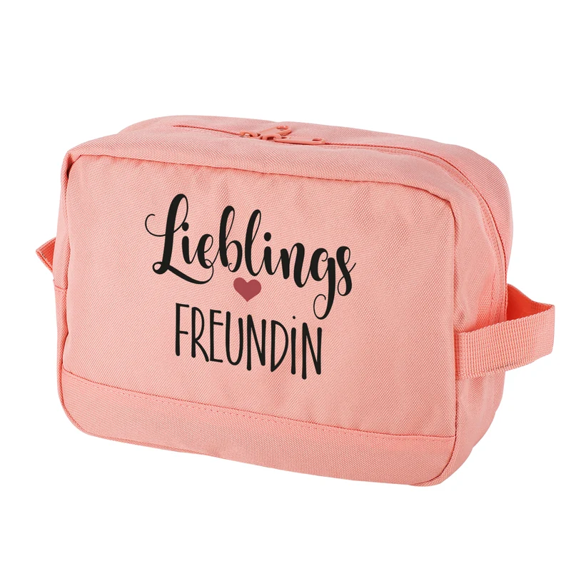Kulturbeutel 'Lieblings' mit Wunschaufdruck | Personalisierte Waschtasche | 3 Farben