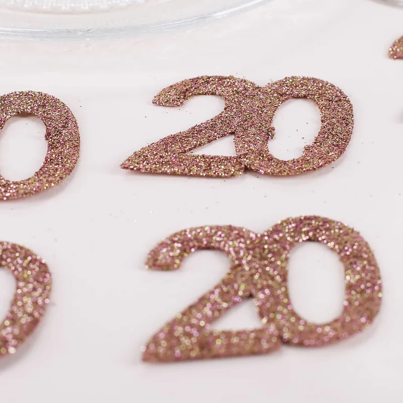 Streudeko XXL-Glitzer-Konfetti in Rosé - Zahlen