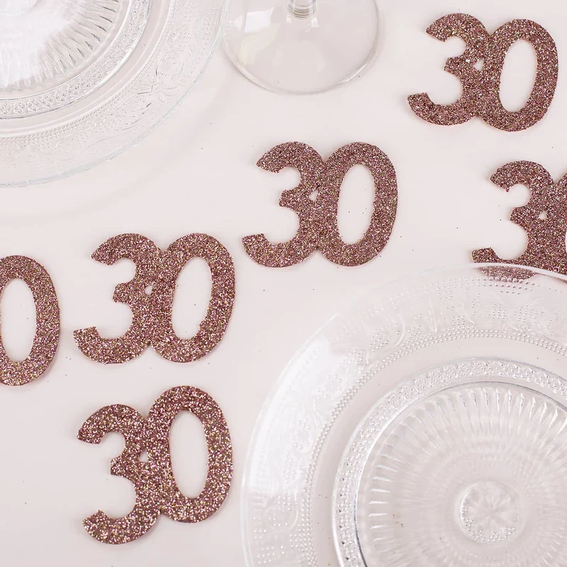 Streudeko XXL-Glitzer-Konfetti in Rosé - Zahlen