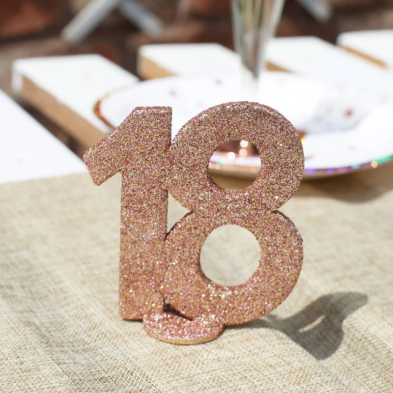 Dekozahl zum Geburtstag für Tischdekoration - rose