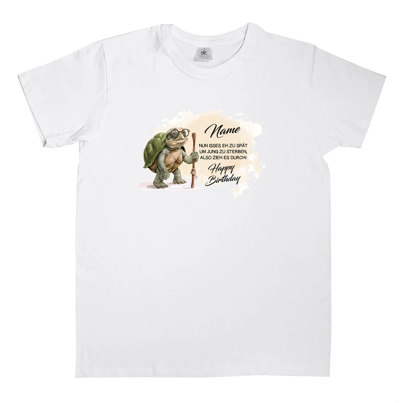 Lustiges T-Shirt zum Geburtstag personalisiert mit Name | 'Zu alt um jung zu sterben'