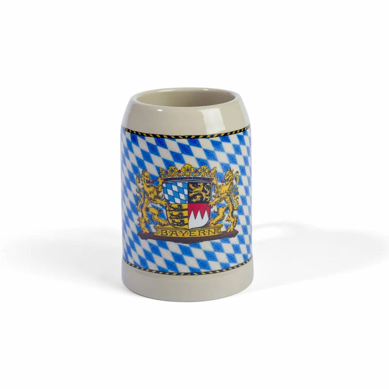 Stein-Bierkrug mit Bayern-Rauten