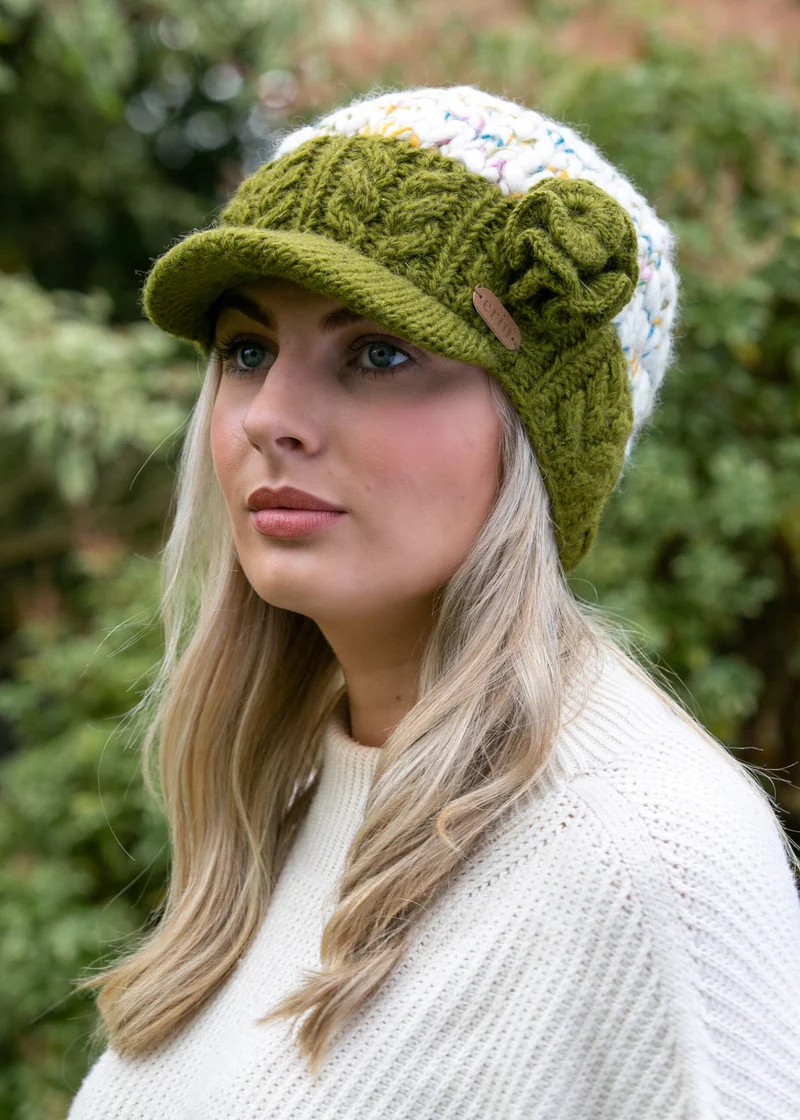 Green Wool Peak Hat
