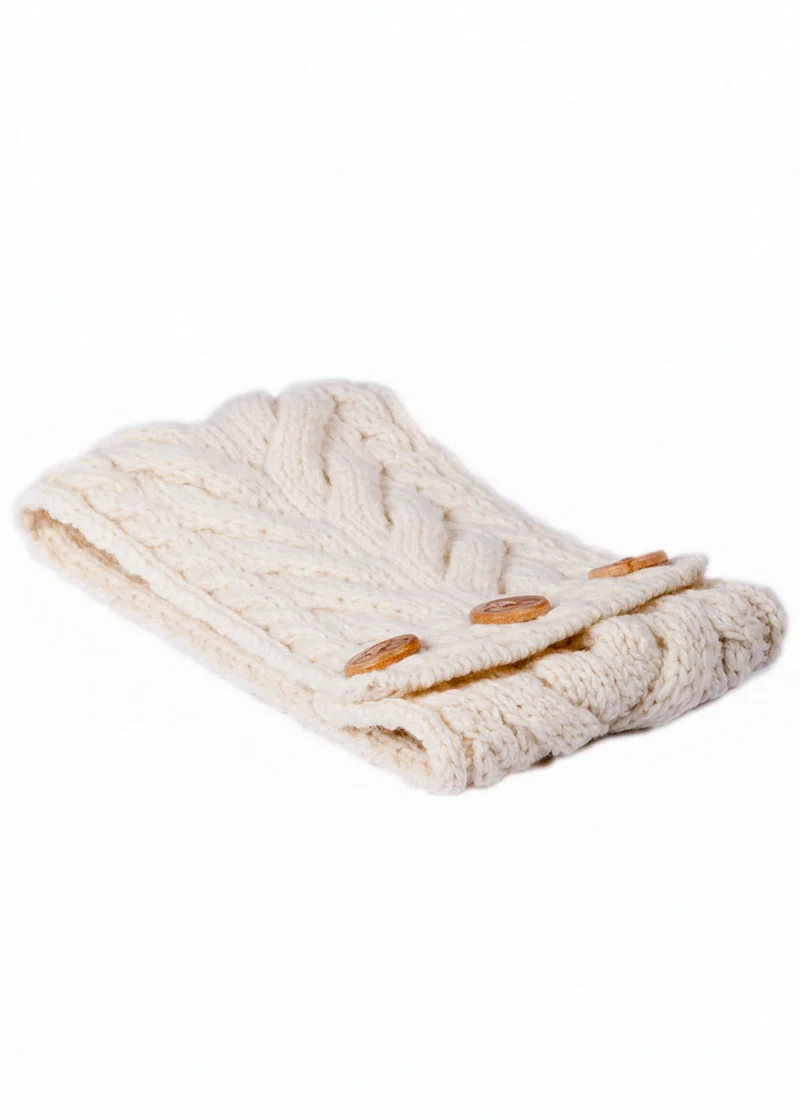 Women's Aran Button Headband | Natural