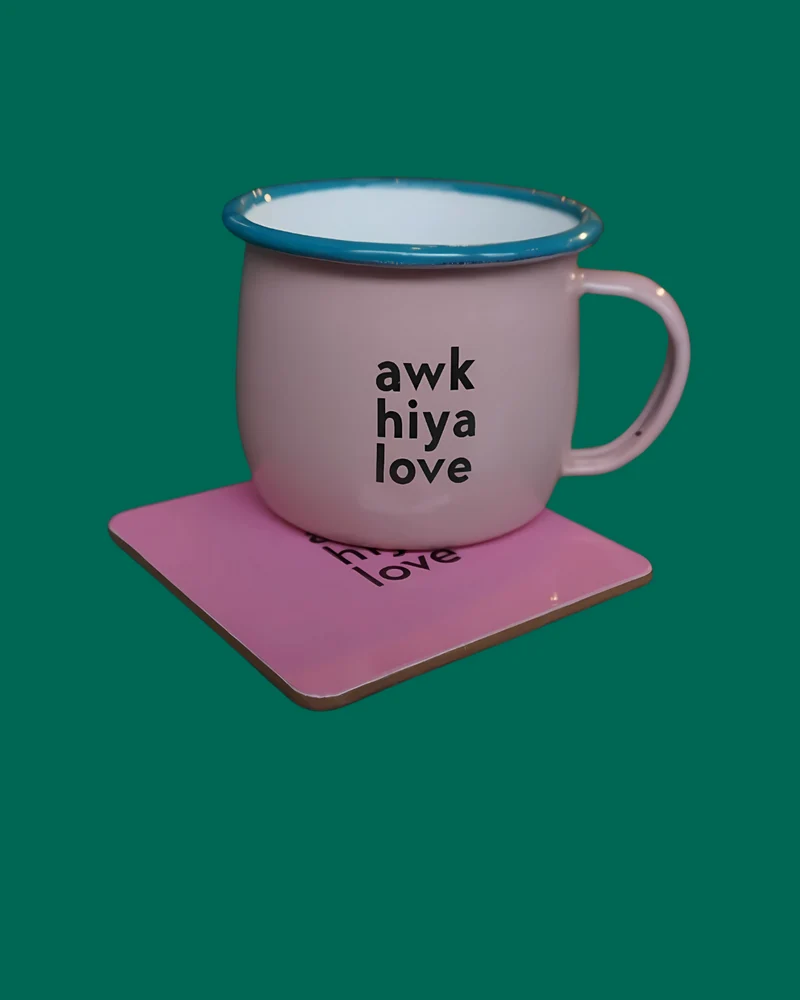 Awk Hiya Love Mug & Coaster Set | Born & Bred