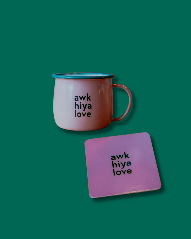 Awk Hiya Love Mug & Coaster Set | Born & Bred