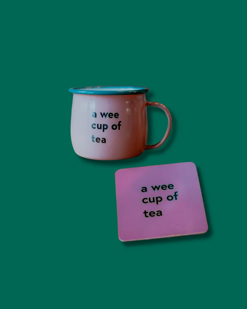 A Wee Cup Of Pink Tea Mug & Coaster Set | Born & Bred
