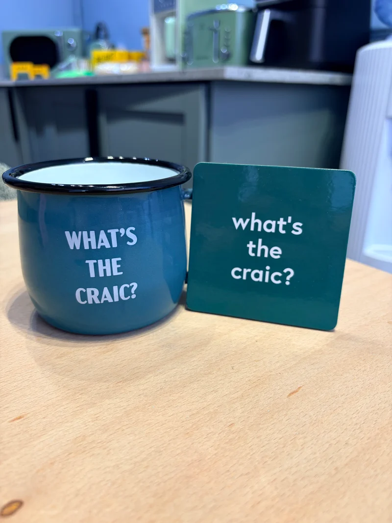 What's The Craic Green Mug & Coaster Set | Born & Bred