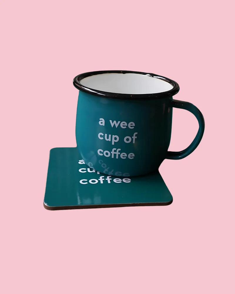 A Wee Cup Of Green Coffee Mug & Coaster Set | Born & Bred