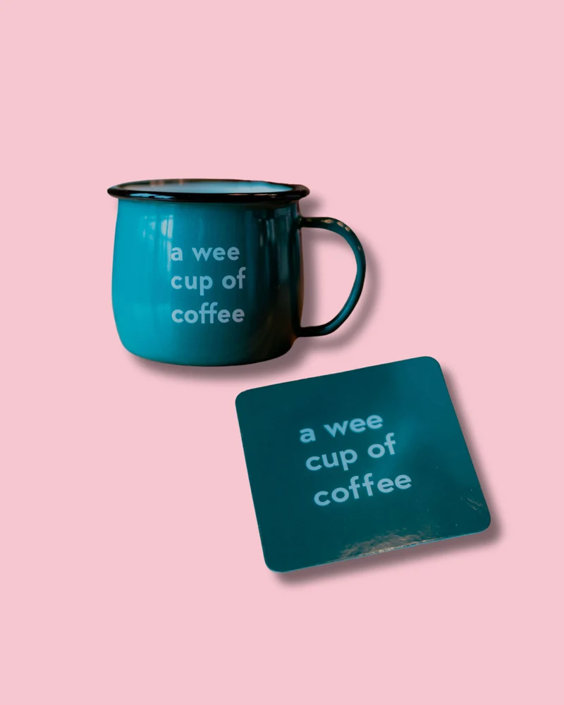 A Wee Cup Of Green Coffee Mug & Coaster Set | Born & Bred