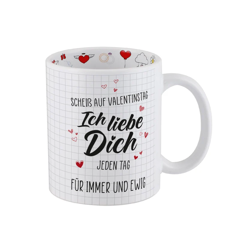 Personalisierte Tasse 'Ich liebe dich jeden Tag' mit Wunschtext | Geschenk für Paare & Valentinstag