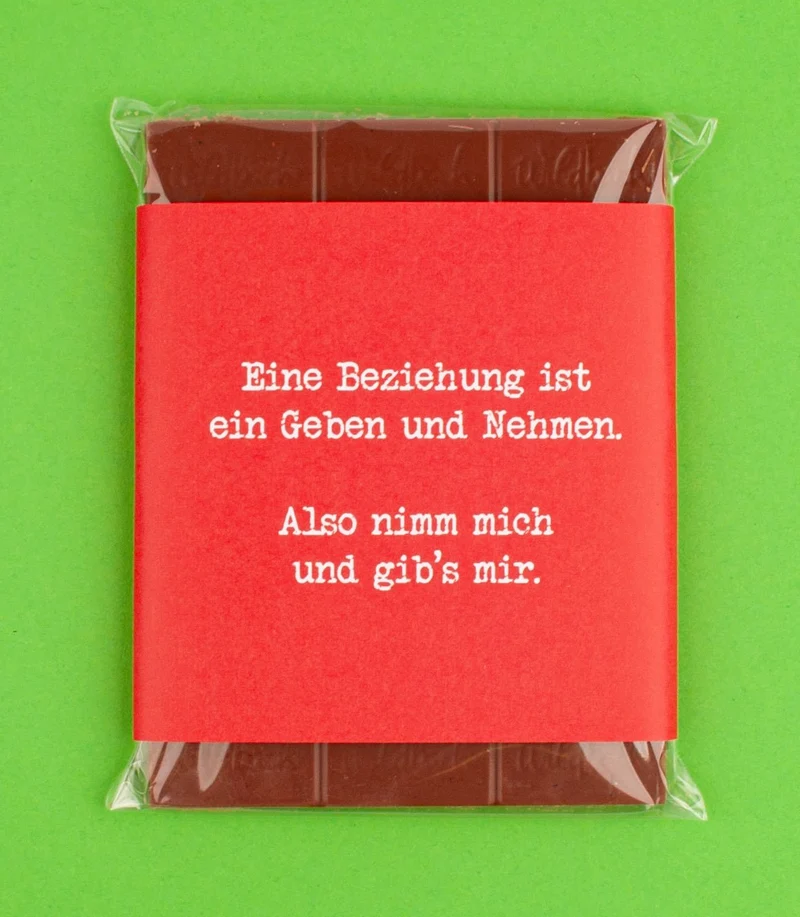 Schokolade "Nimm mich & gib's mir!"