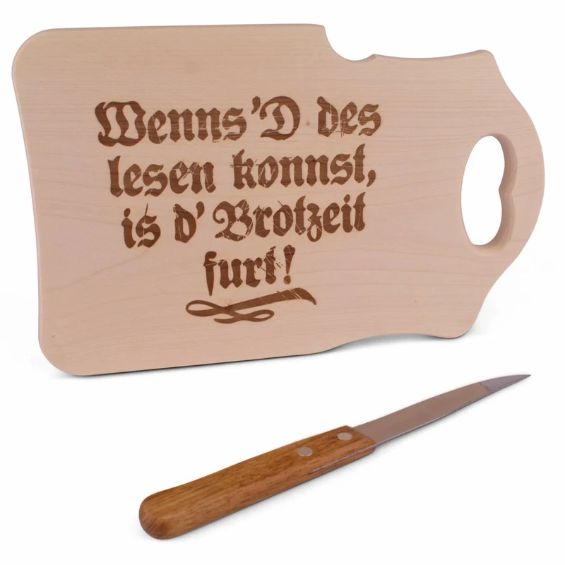 Brotzeitbrettl "d'Brotzeit is furt!"
