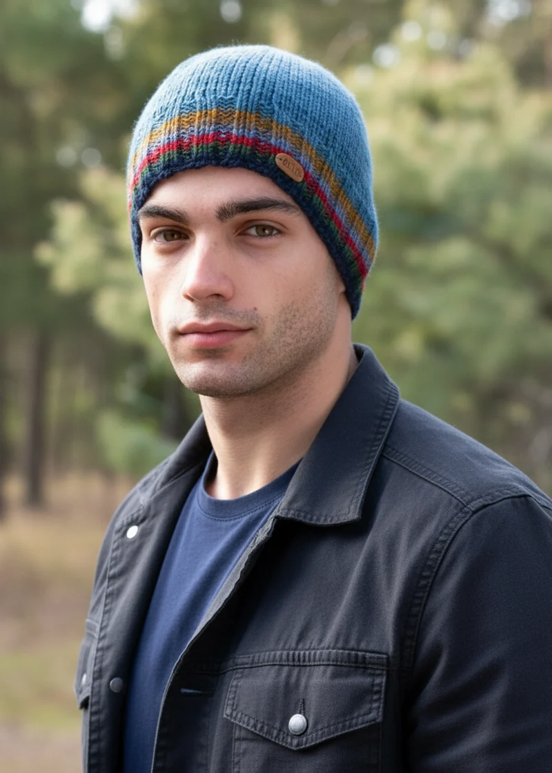 Erin Men's Rib Pullon Hat | Denim Blue