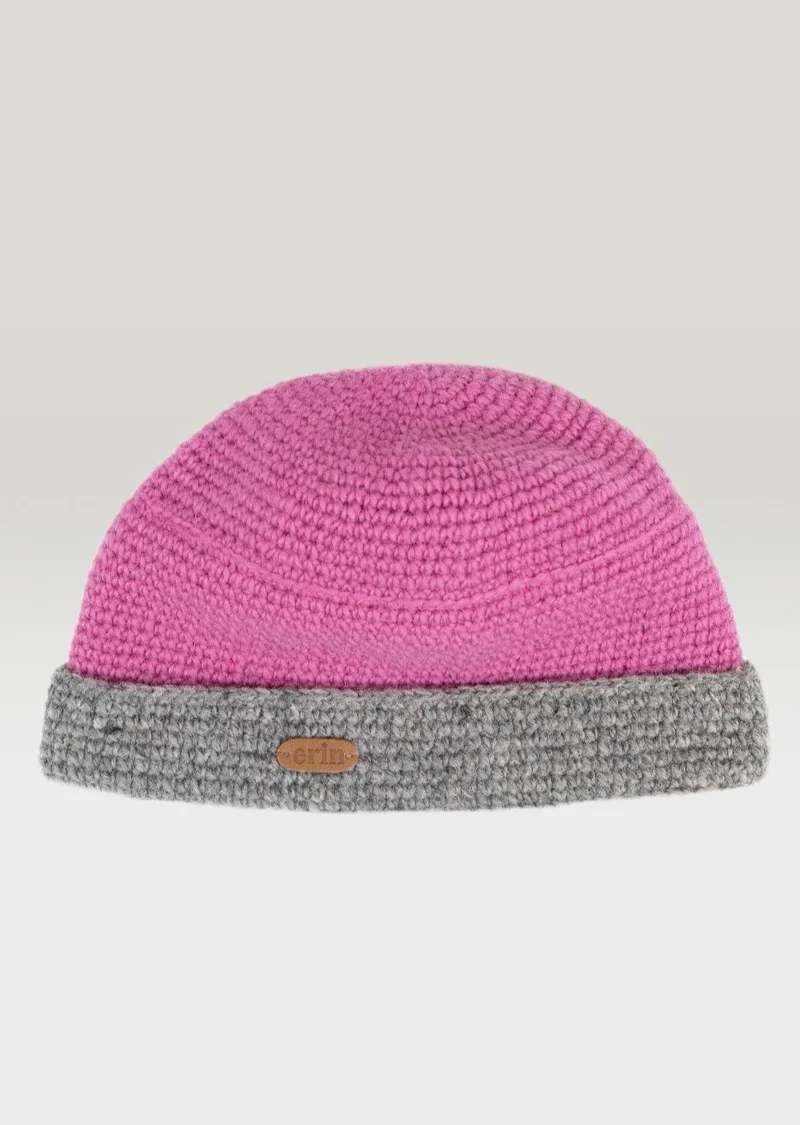 Erin Crochet Turn up Hat | Pink