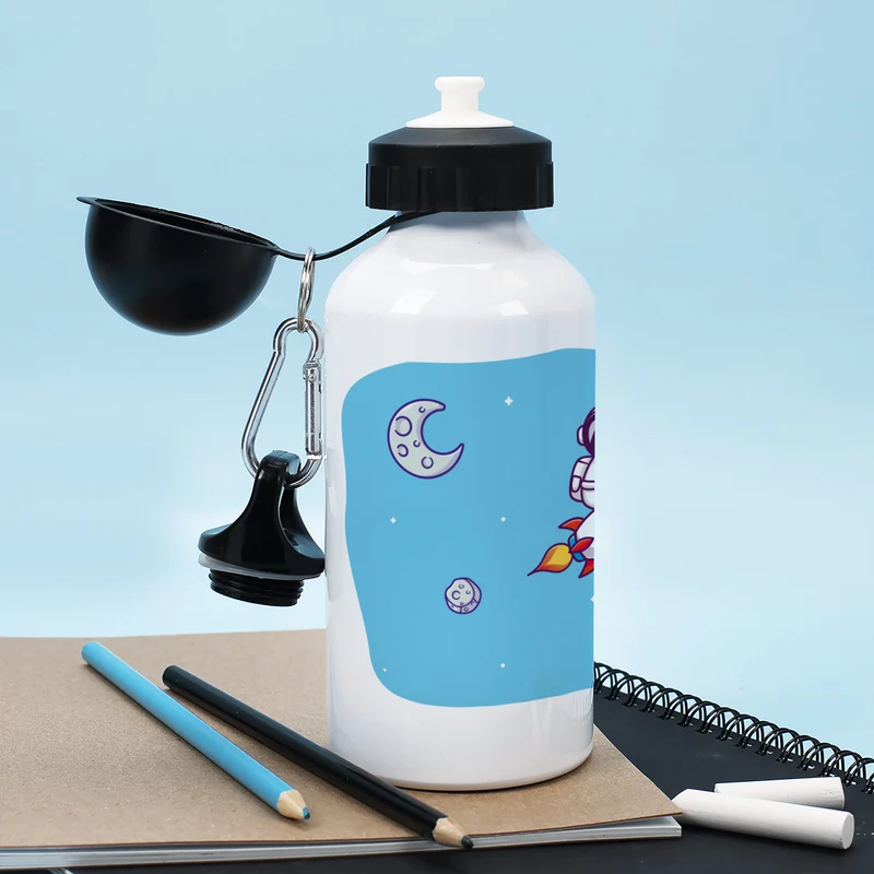 Trinkflasche zur Einschulung für Jungen mit Astronaut-Motiv | Personalisiert mit Name | 500ml