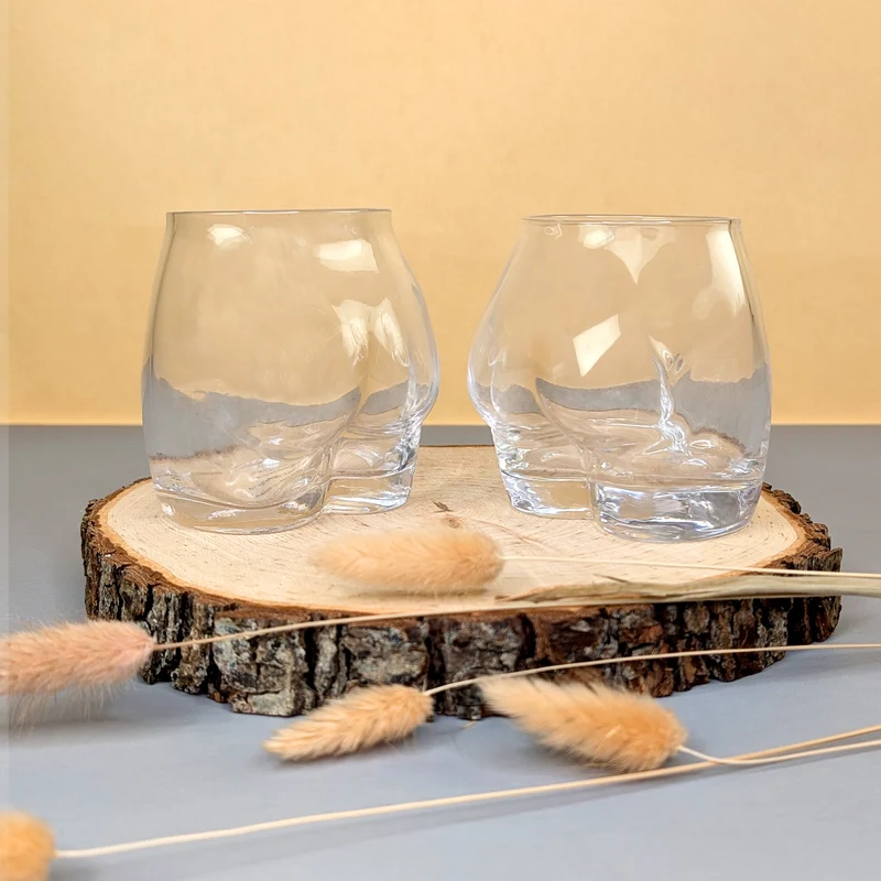 Witzige Trinkgläser 'Hoch den Hintern!' im Po-Design | 2er-Set | 250ml