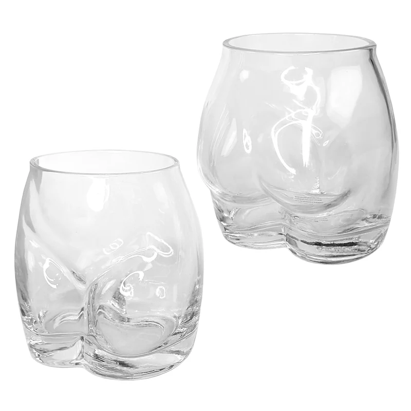 Witzige Trinkgläser 'Hoch den Hintern!' im Po-Design | 2er-Set | 250ml