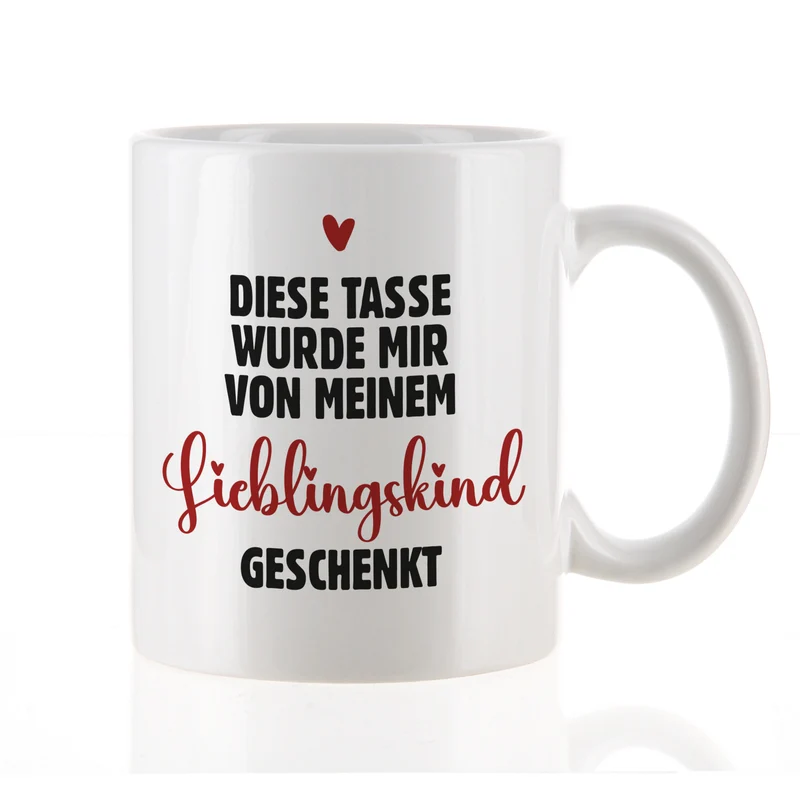 Lustige Tasse für Mama 'vom Lieblingskind geschenkt' | Geschenk für Mütter zum Muttertag & Geburtstag