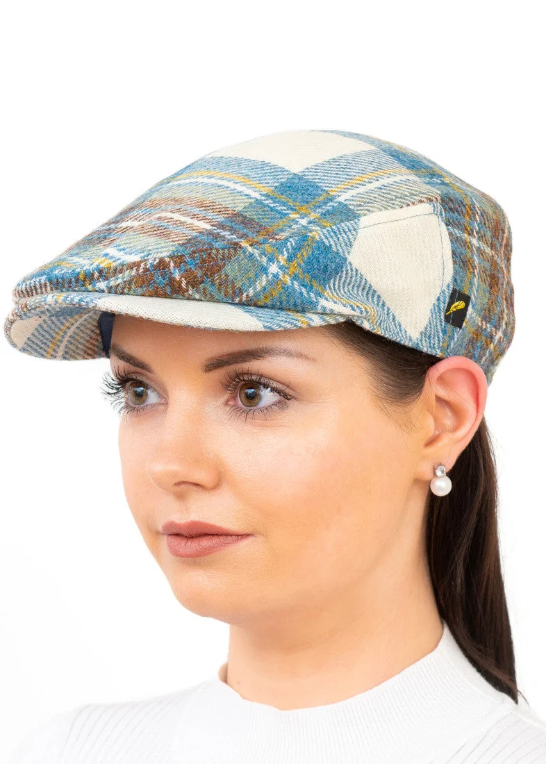 Pure Wool Aran Cap in Muted Blue | Traditional Irish Craftsmanship