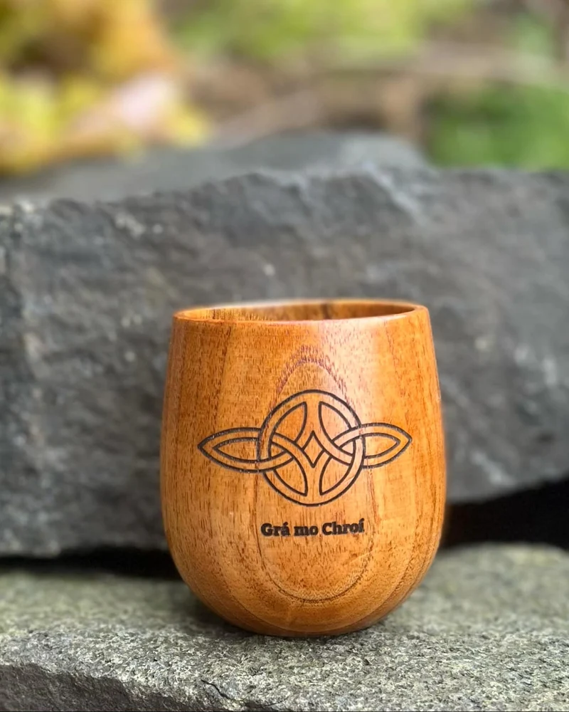 Grá Mo Chroí - Love Of My Heart | Irish Ogham Engraved Wooden Cup | Shannon Liddy