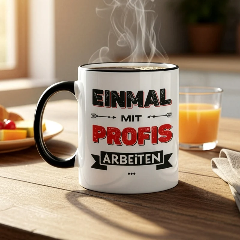 Lustige Tasse für Kollegen mit Spruch 'Einmal mit Profis arbeiten' | Keramiktasse 300 ml