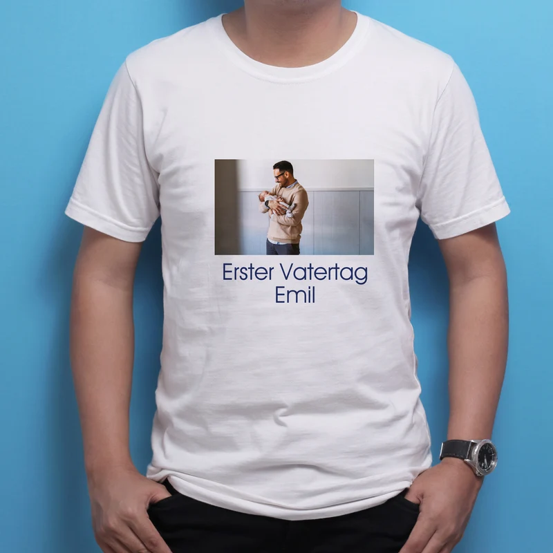 Personalisierbares T-Shirt für Männer mit Foto & Text | Weiß