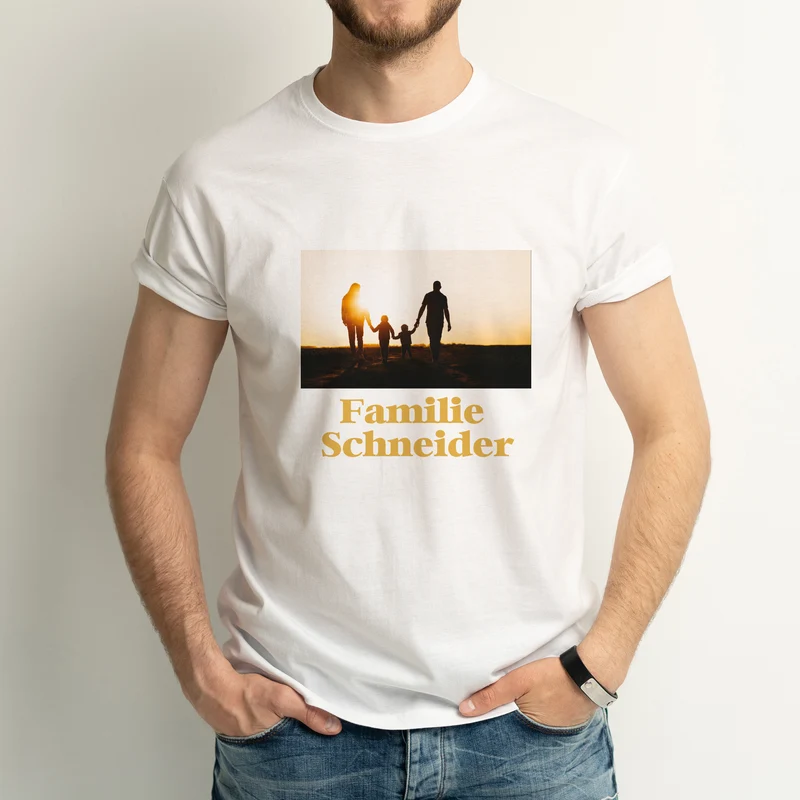 Personalisierbares T-Shirt für Männer mit Foto & Text | Weiß