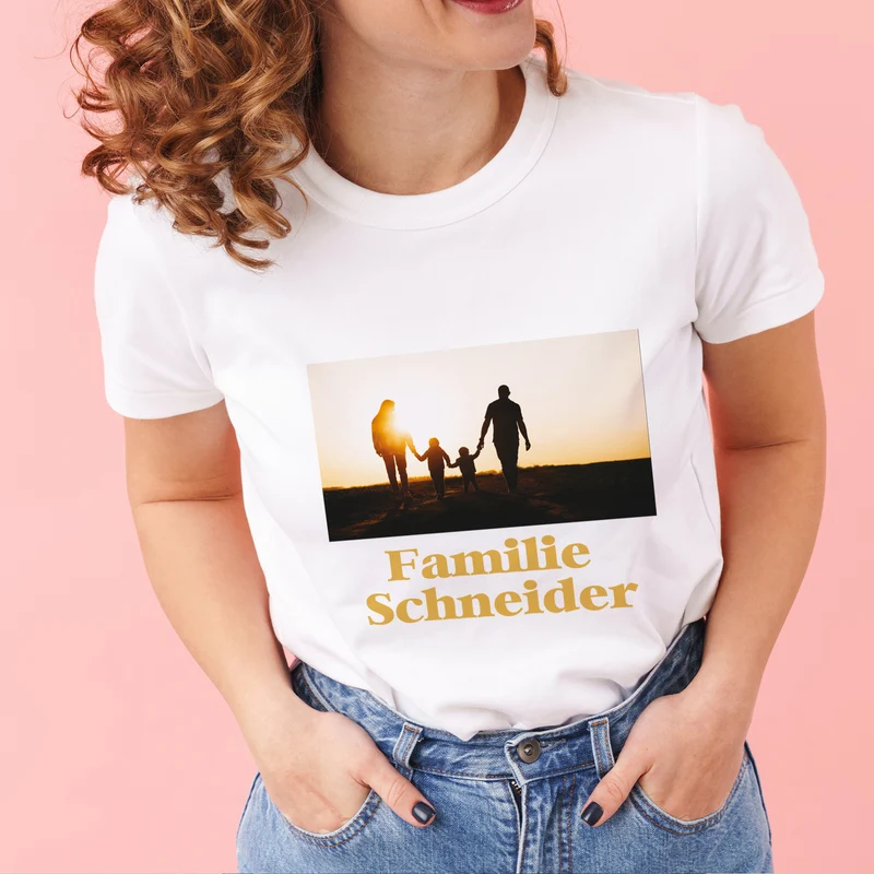 Personalisiertes T-Shirt für Frauen mit eigenem Foto & Text | Weiß